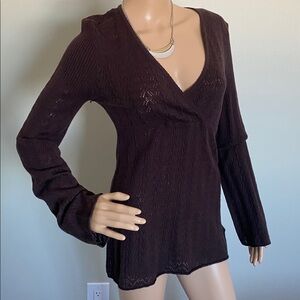 Michael Kors Brown Knit Sweater Size Medium